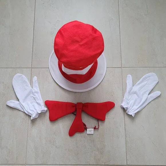 Dr. Seuss The Cat in the Hat Accessories Kit Adult Size - Picture 2 of 9
